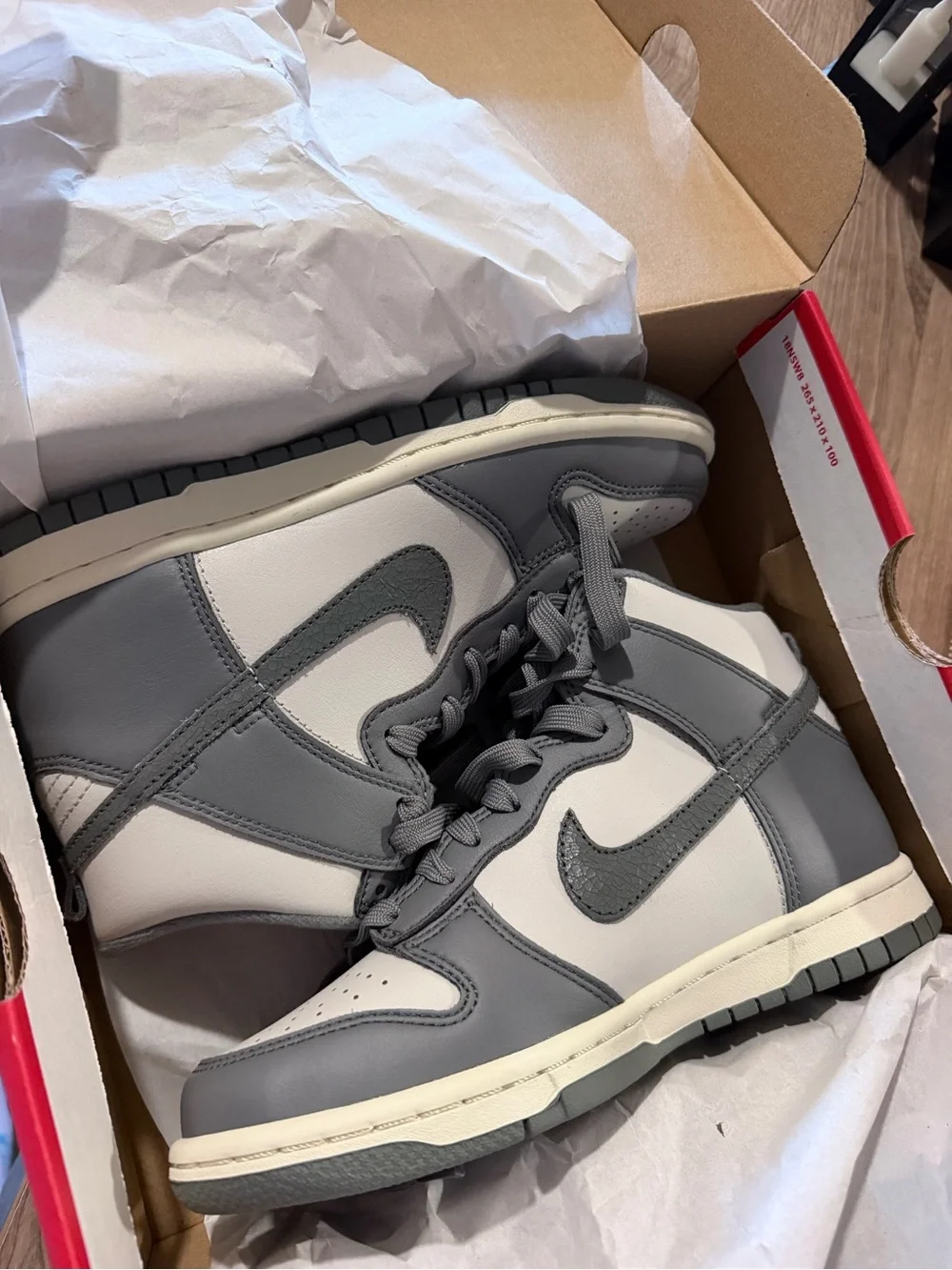 Nike High-Top Sneakers in Gray and White